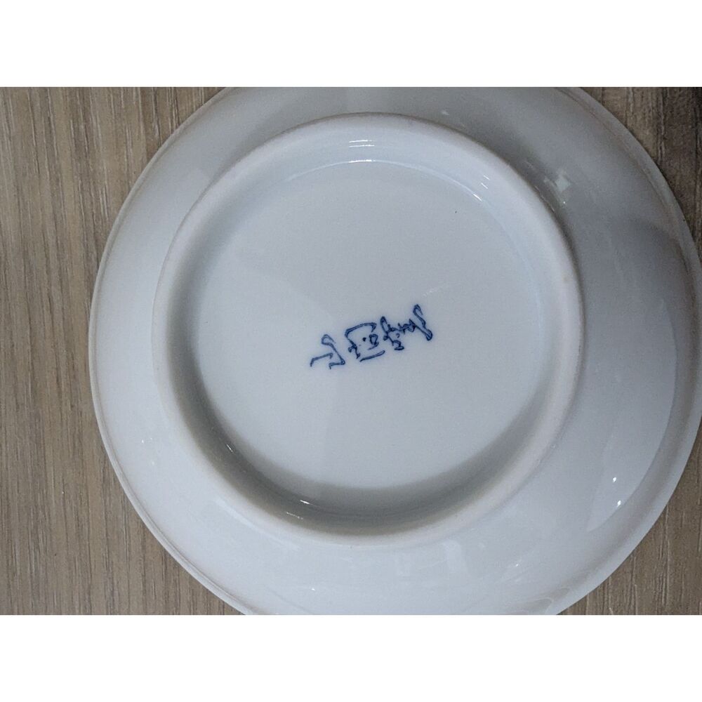 VTG Andrea by Sadek Blue White Floral Strawberry Porcelain Bowl Set of 4 Japan - Picture 7 of 12